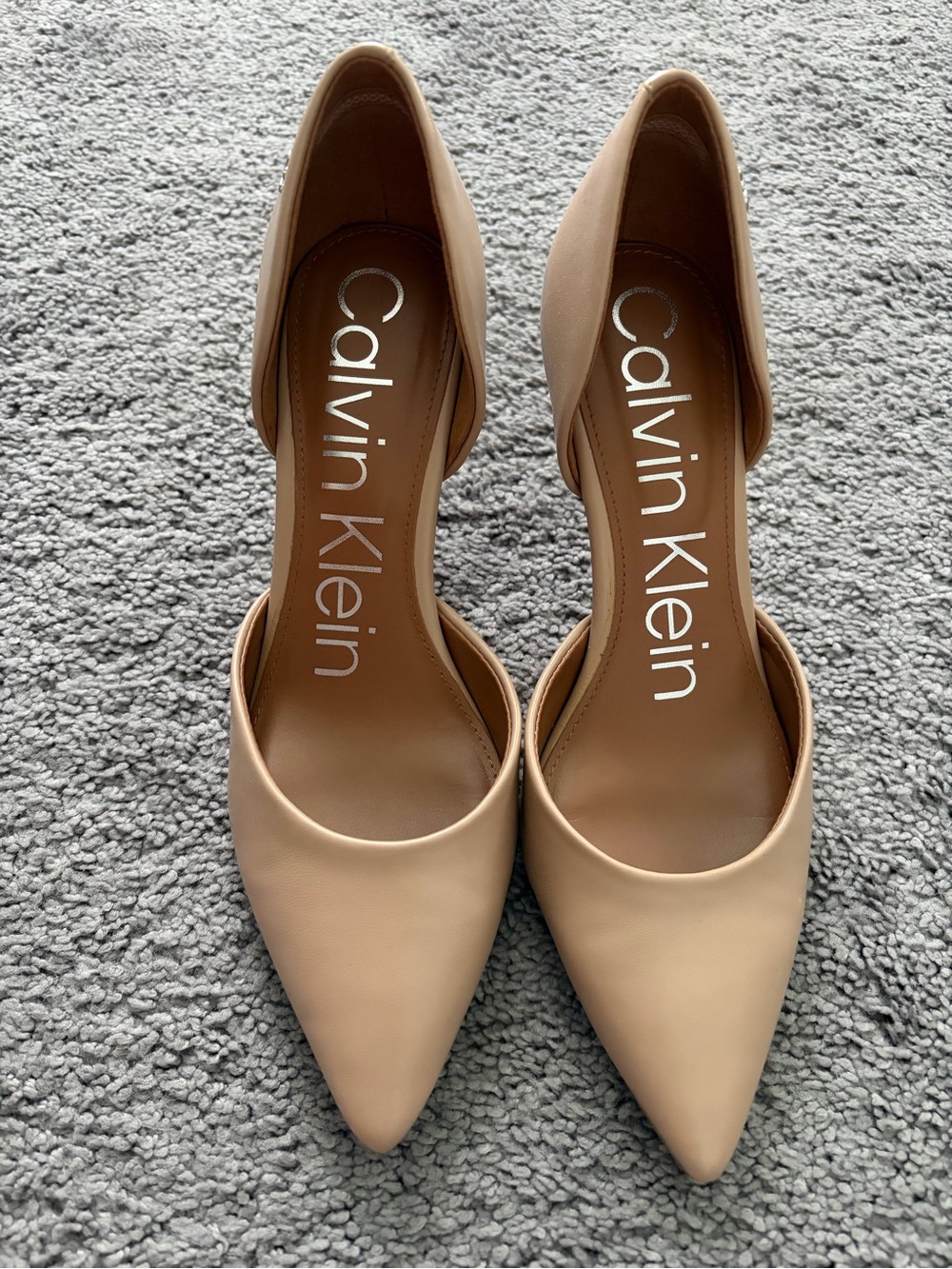 Calvin Klein Beige Pointed D'Orsay Heels(like NEW)